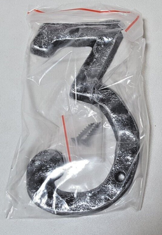 BetLight Cast Iron House Number “3” Street Address 5.5″, New In Box, Free Ship