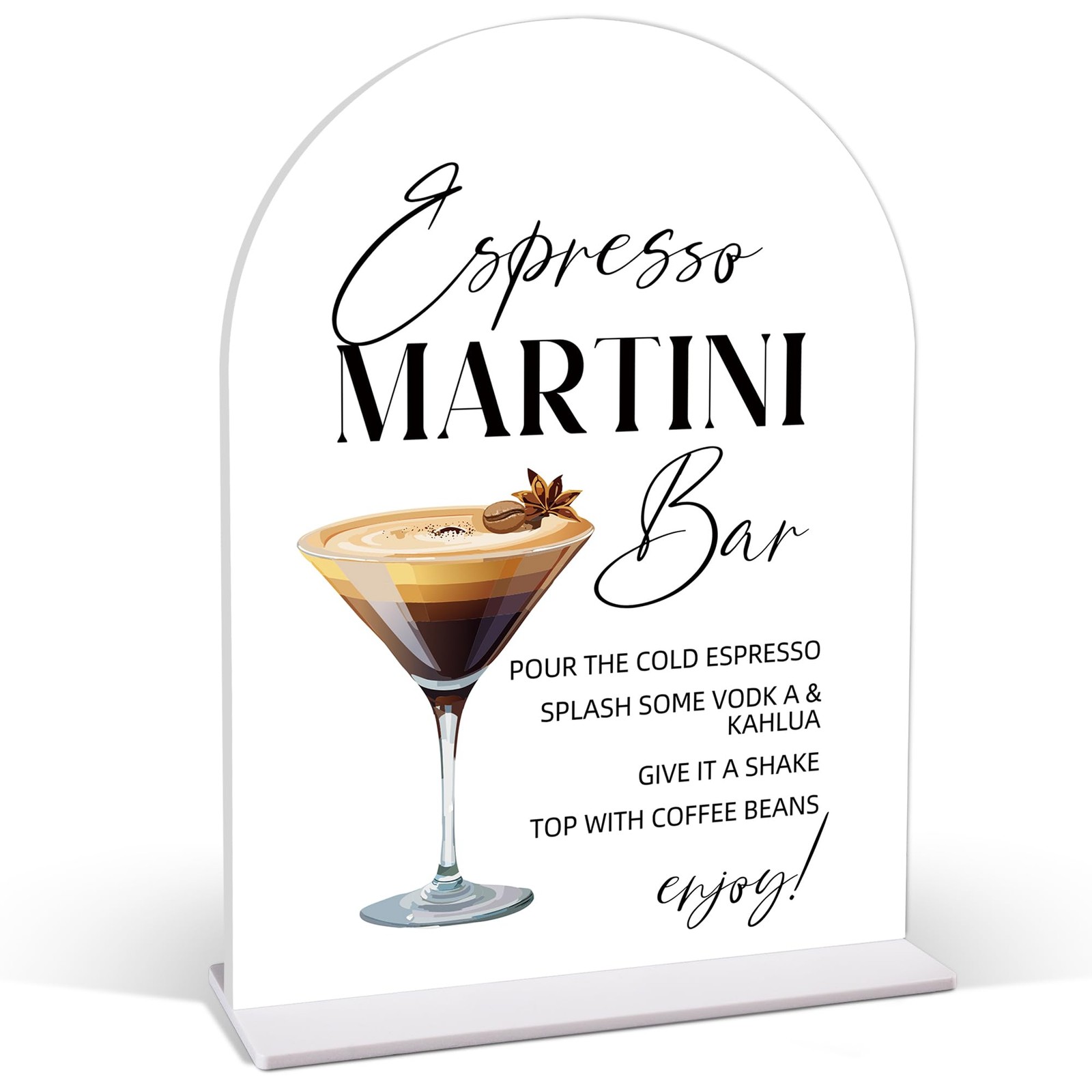 Espresso Martini Bar Table Sign – Bridal Brunch Bar, 6×8 Acrylic Sign, Perfec…