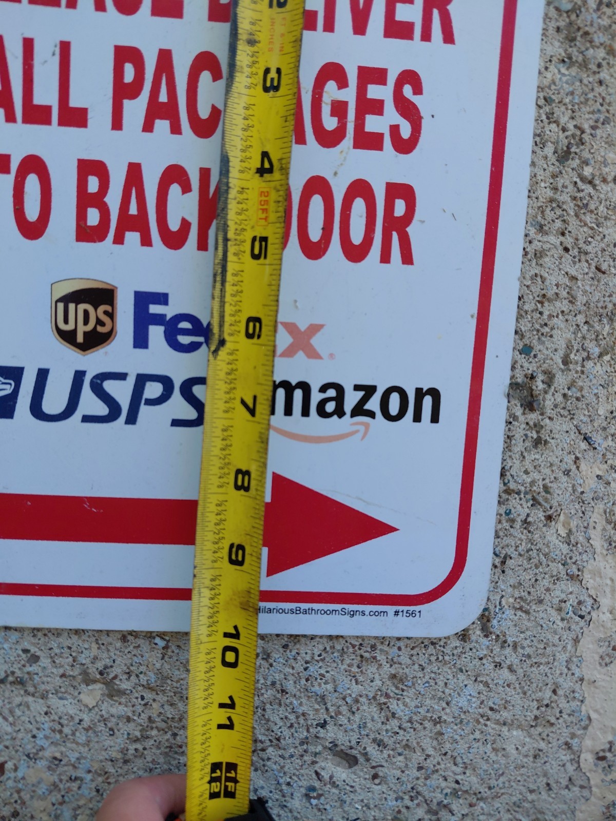 Deliver All Packages To Back Door Arrow Right Sign Ups FedEx Usps Amazon Used