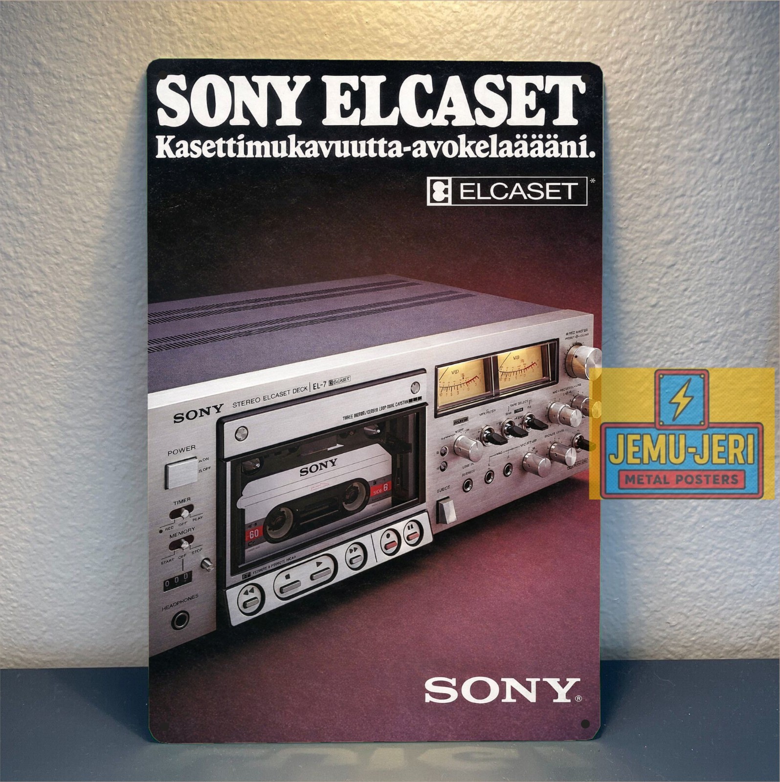 Sony EL-7 Elcaset Metal Poster Tin Sign Rare Vintage Audio Hi-Fi Wall Art New
