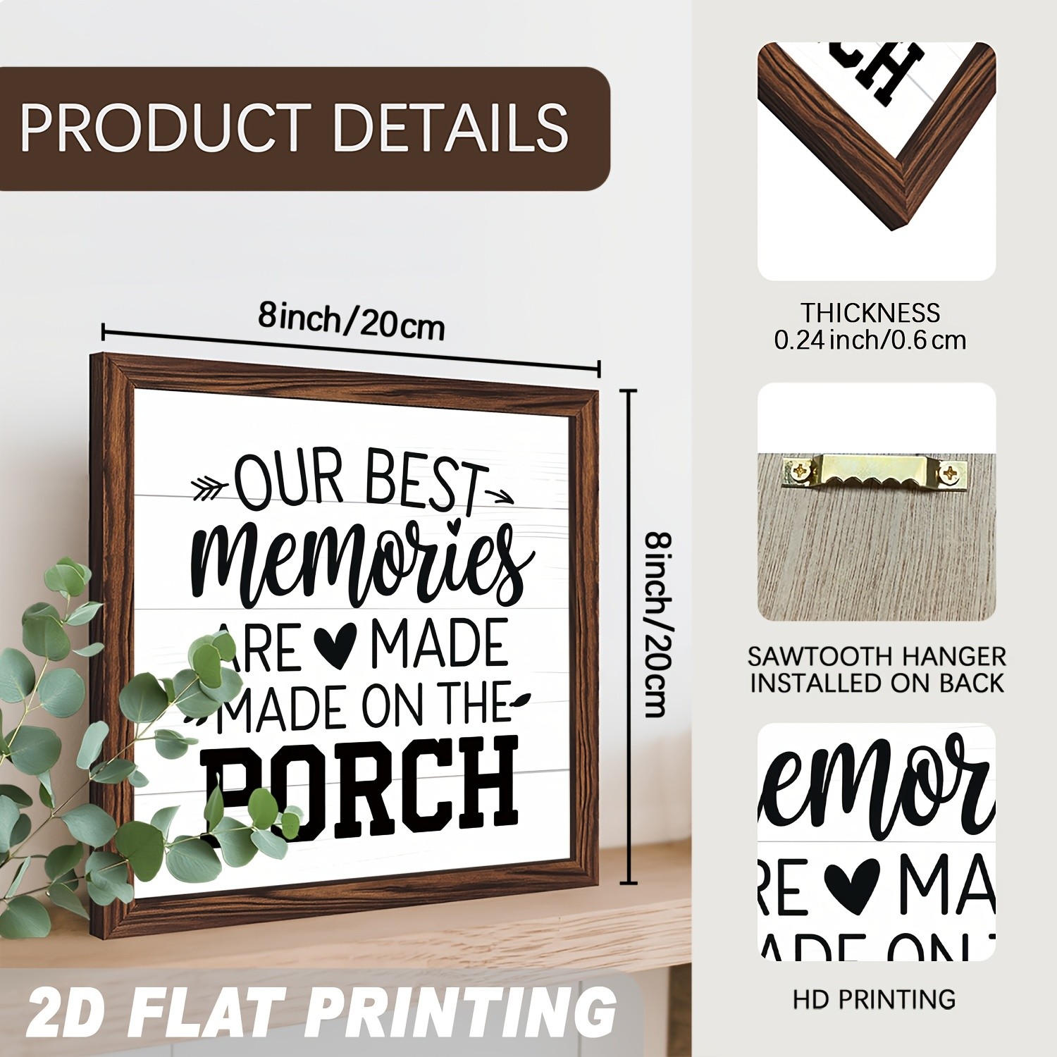Clean White Board Porch Family Text Wooden Plaque Farmhouse Living Room Wall Art