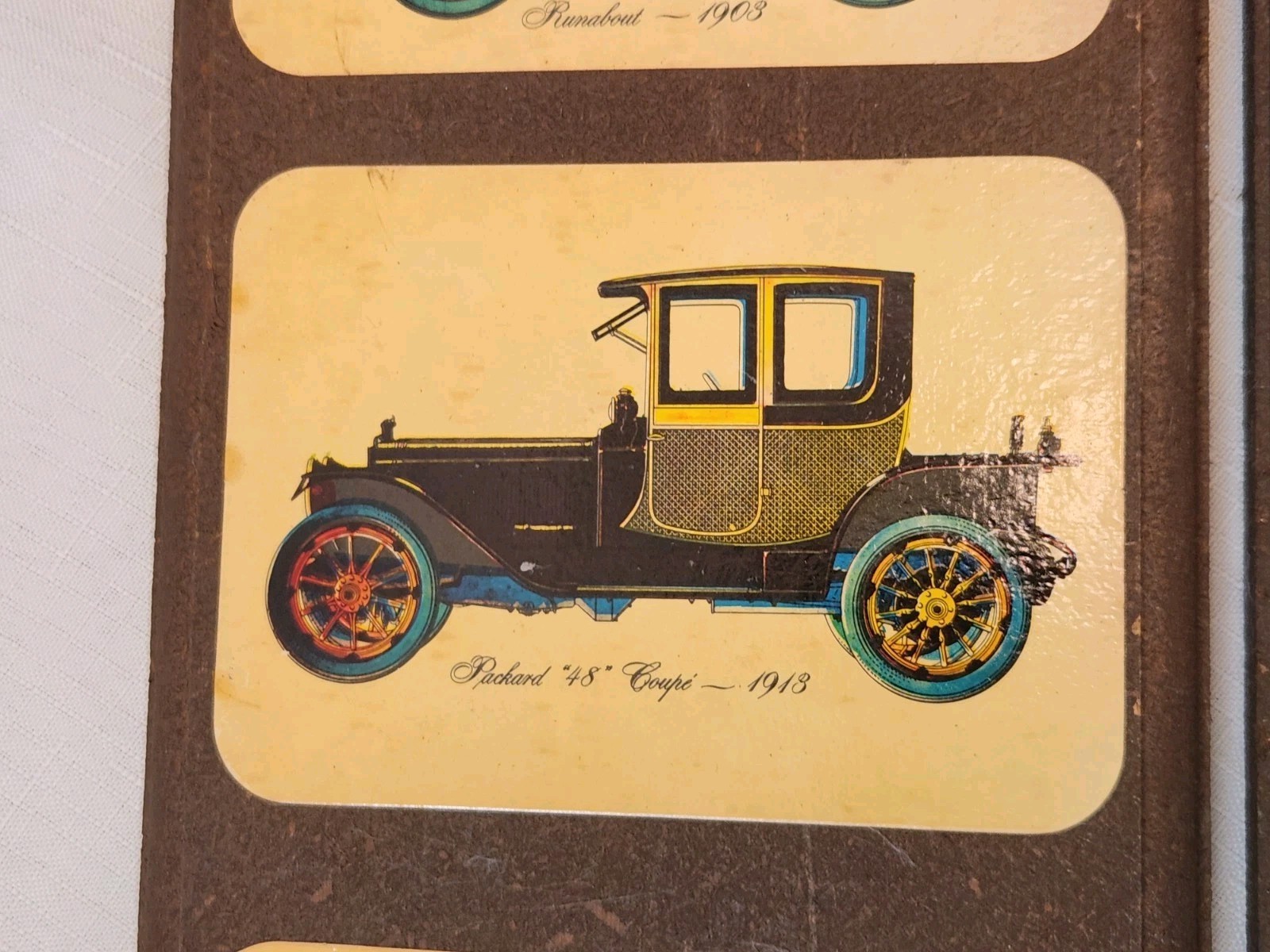 Set Of 2 Vintage 1960s Cars Trains Transportation Wood Wall Plaques Lacquered