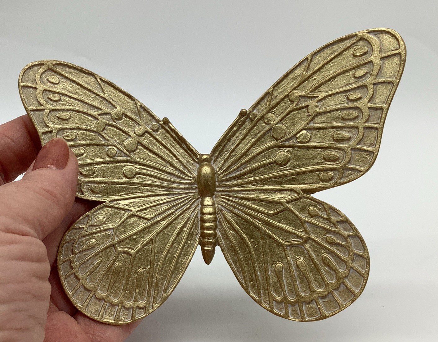 Set Of 8 Vintage Retro Mid Century Plastic Gold Butterfly Wall Hanging Art