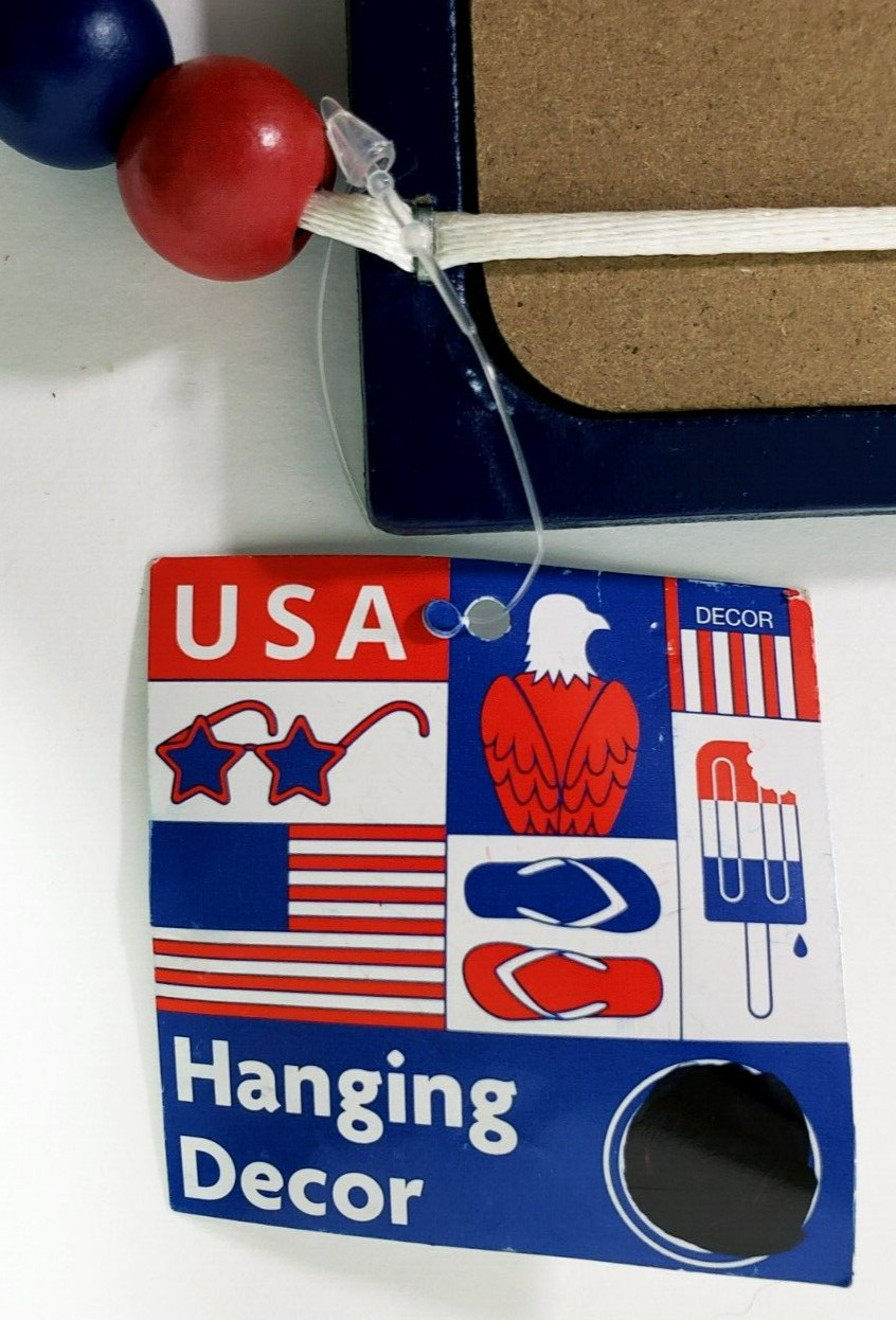 Let Freedom Ring Patriotic Hanging Sign Wood and Metal 23.25 in x 6.5 in NWT