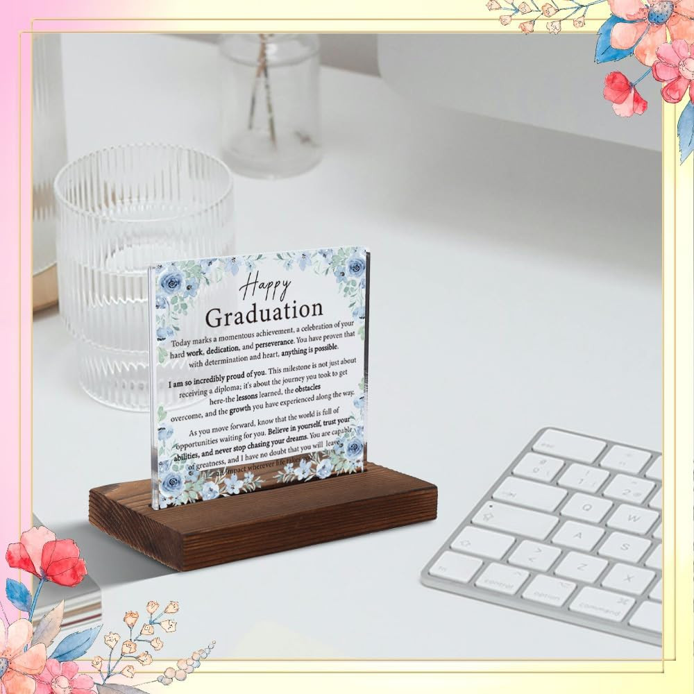 Happy Graduation Acrylic Plaque, Inspirational Graduation Gift for Him or Her, M