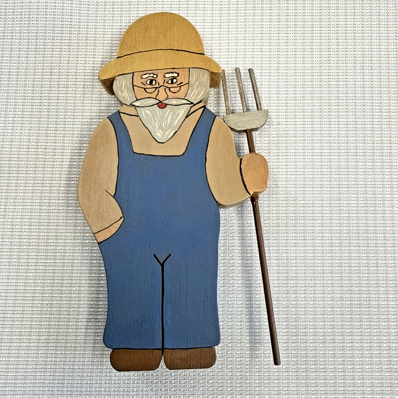 Set of 6 Vintage Handcrafted Wooden Farmhouse Folk Art Rustic Americana Decor