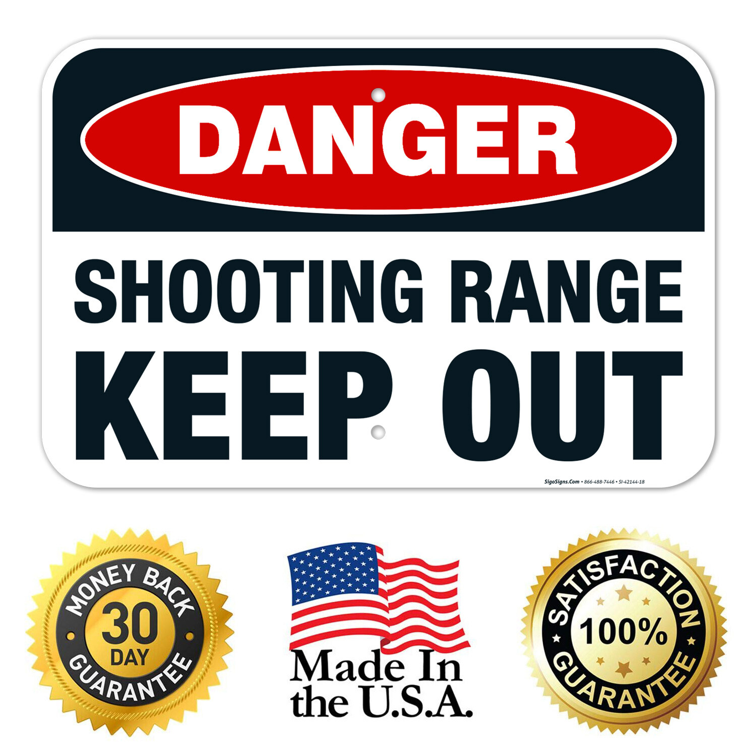 Danger Shooting Range Keep Out Sign, Warning Sign,