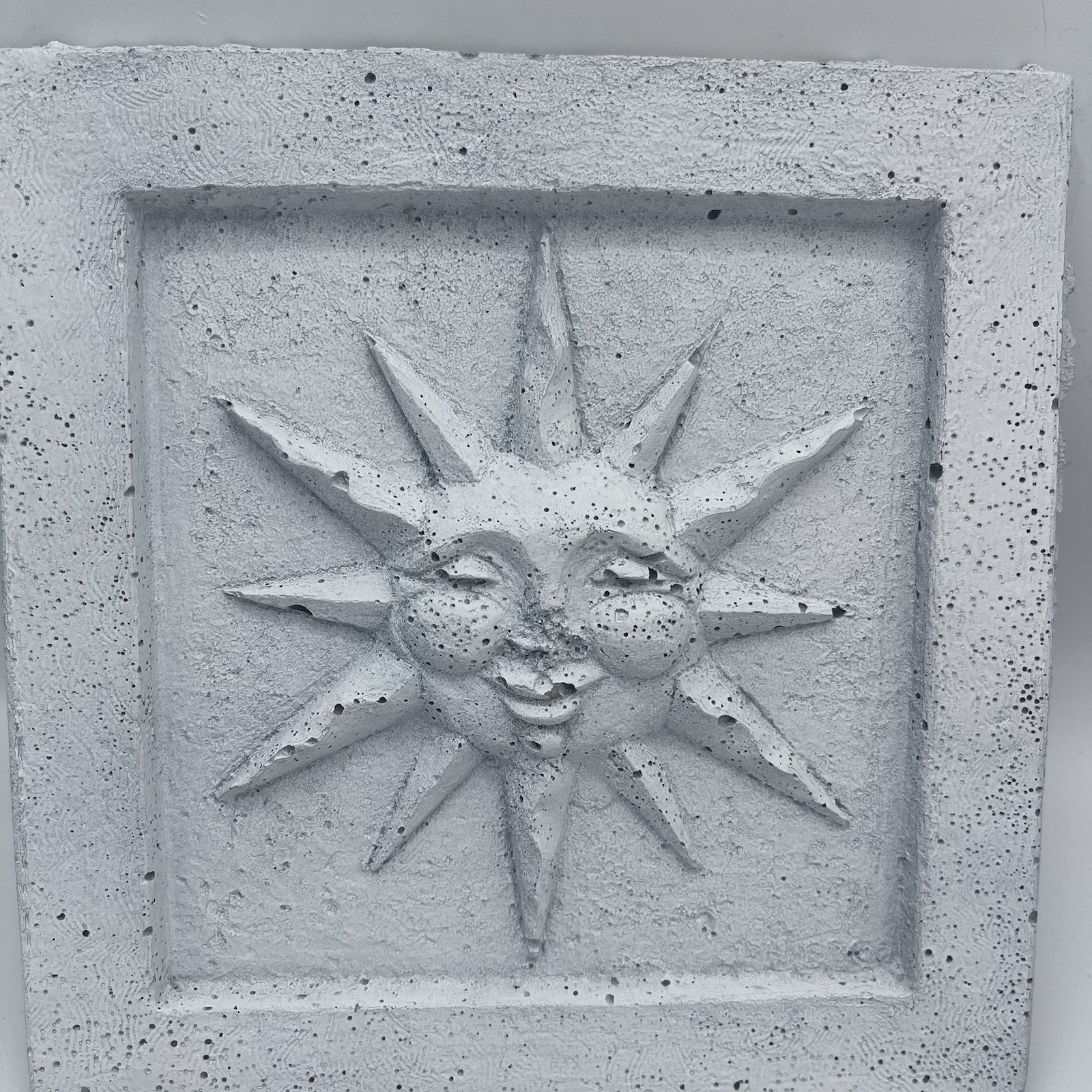 90s Celestial Decor Whimsygoth Plaster Sun Wal Hanging Plaque Square