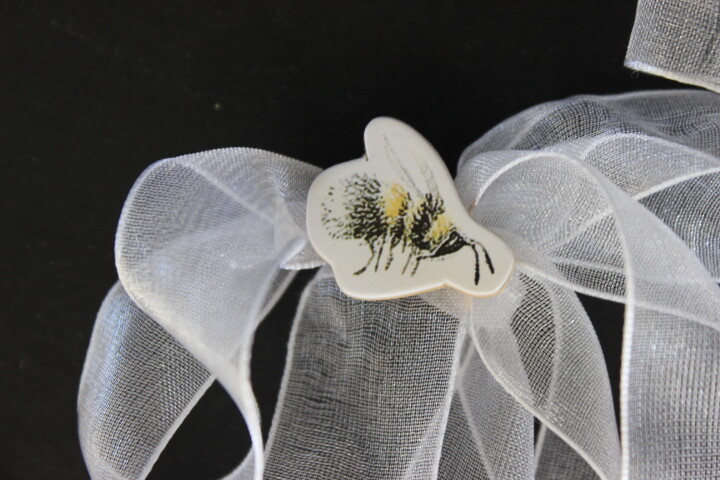Sydney Yellow & Light Green Painted Wooden Letters with Sparkles White Ribbon