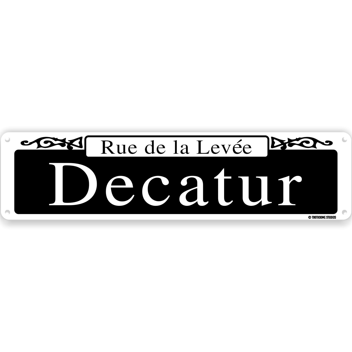 Rue De La Levée Decatur New Orleans Theme Black White Purple Yellow Green