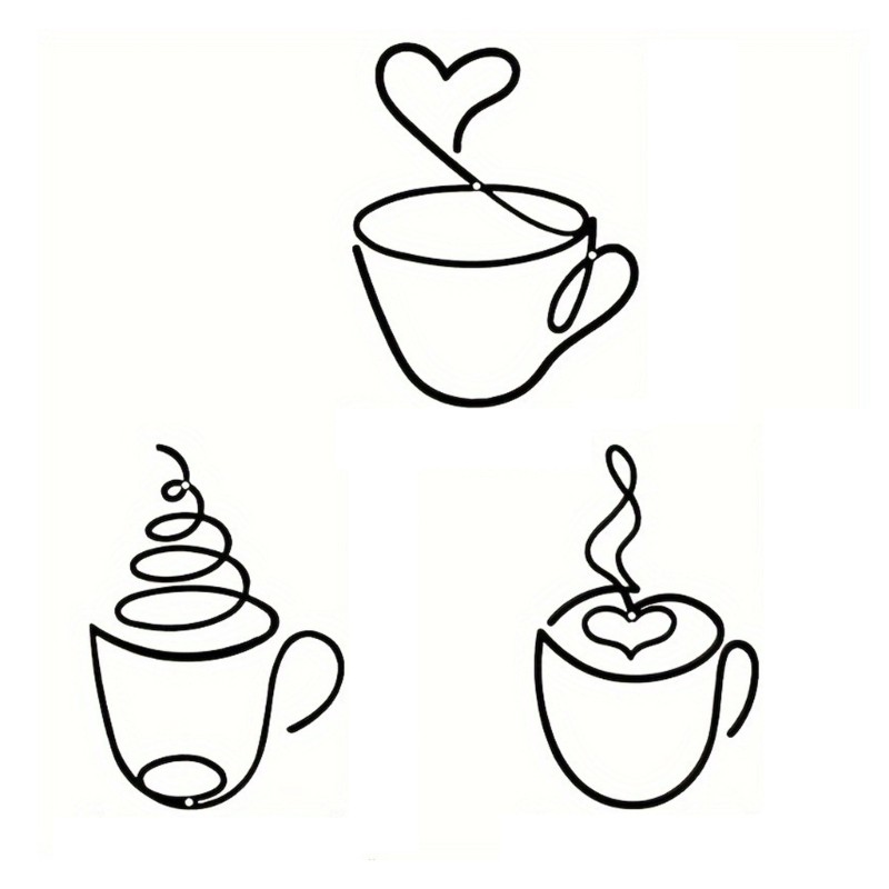 Metal Coffee Cup Sign Wall Art Decors Gift For Coffee Lover Home Kitchen Cafe