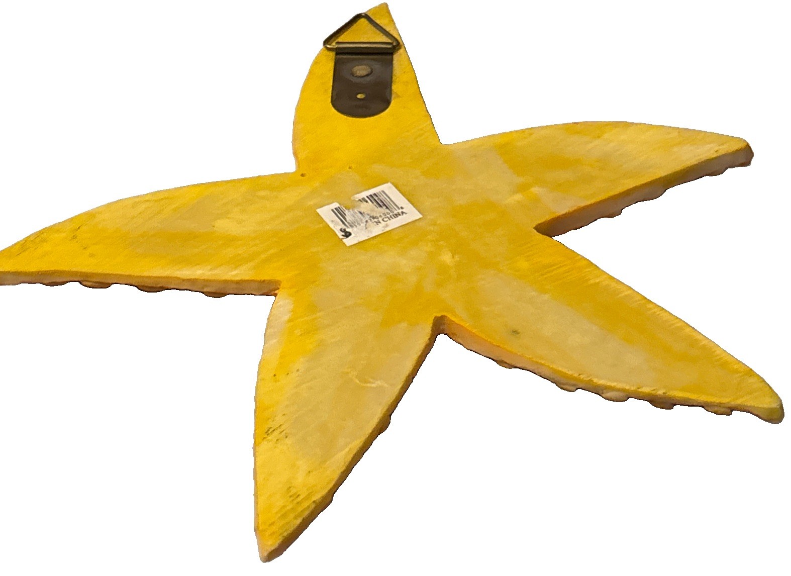 Orange Starfish Wall Plaque Glitter Coastal Beach Hanger House Decor Approx 9″