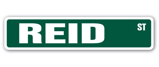 REID Street Sign Childrens Name Room Metal Sign Decal