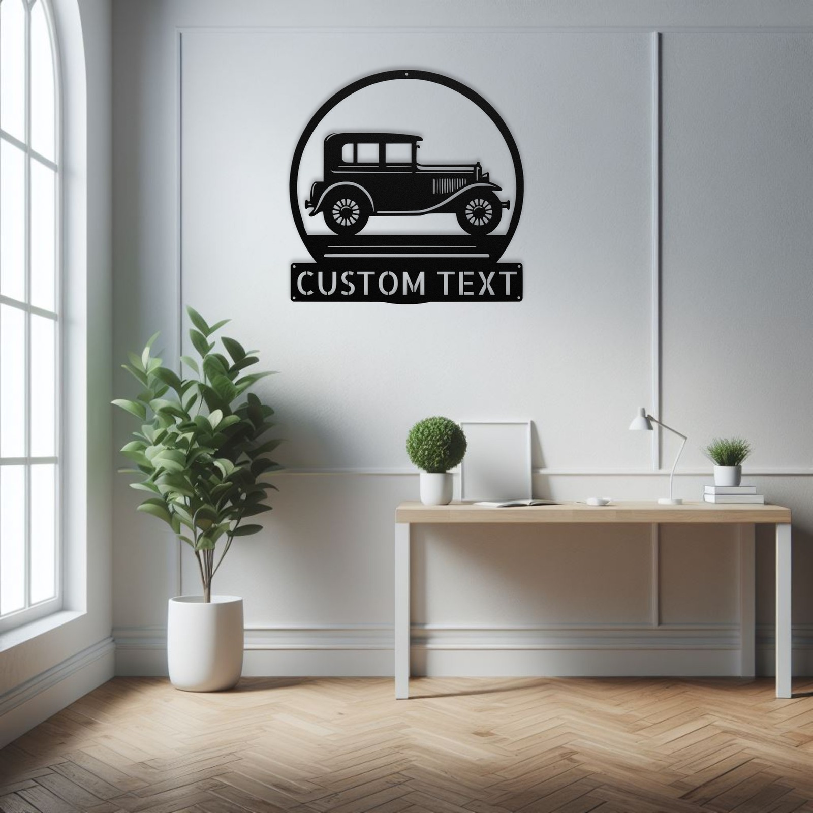 Custom Classic Car Metal Art Sign Personalized Home Garage Wall Decor Gift