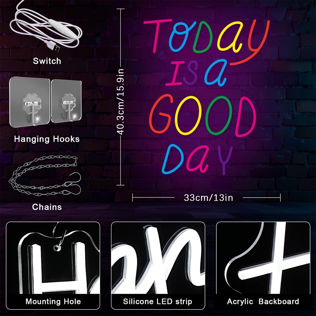 Back To School Neon Sign LED Light Up Letters USB Dimmable Colorful Wall Decor