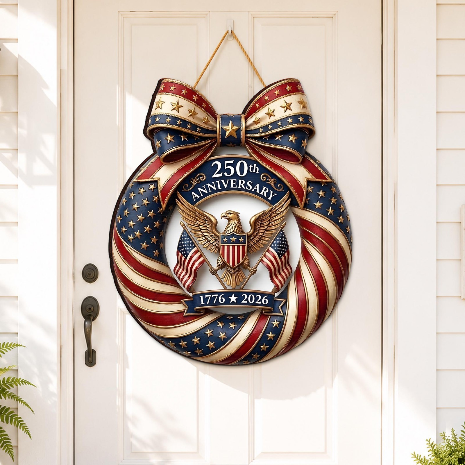 USA 250th Anniversary Wooden Sign, Liberty Bell Sign, 1776-2026 Decor, Patriotic