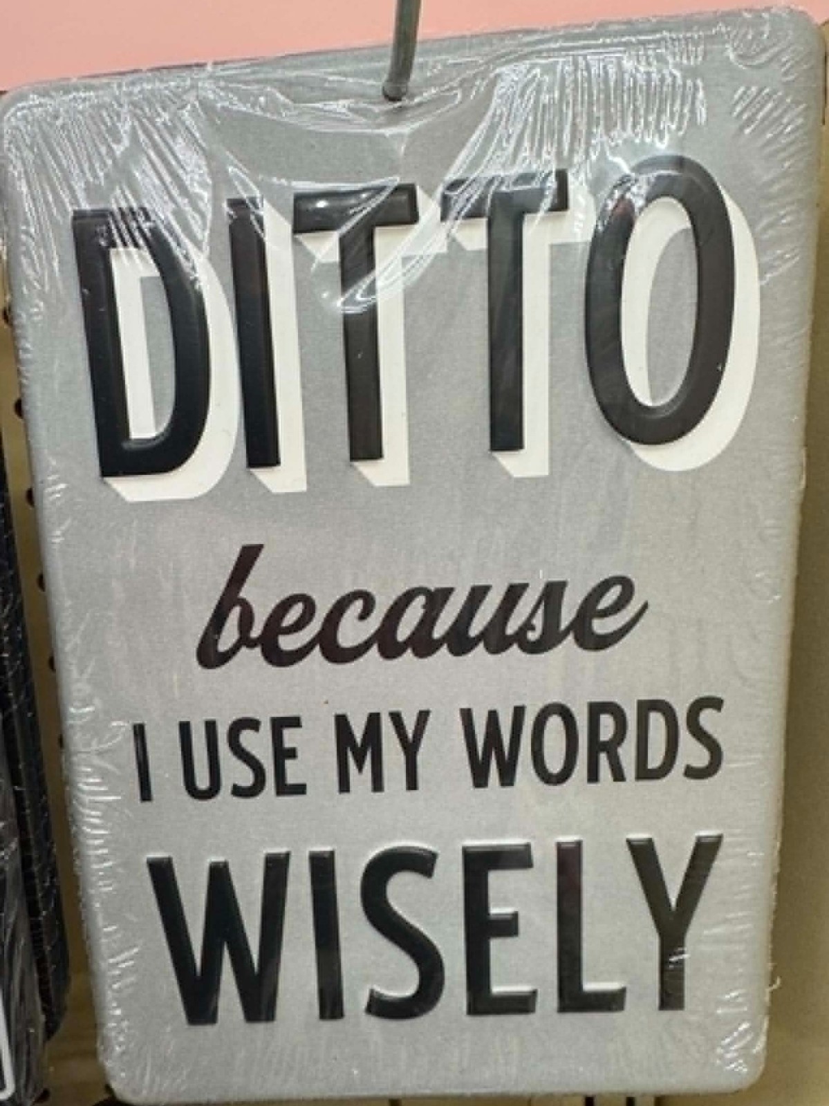Ditto because I Use My Words Wisely Metal Sign 8 by 6 Inches with Raised letters