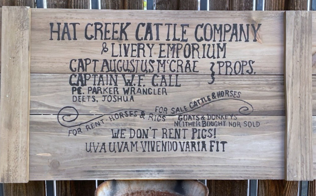 Lonesome Dove We Don’t Rent Pigs Barnwood Movie Sign Old West Up to 17 x 34″