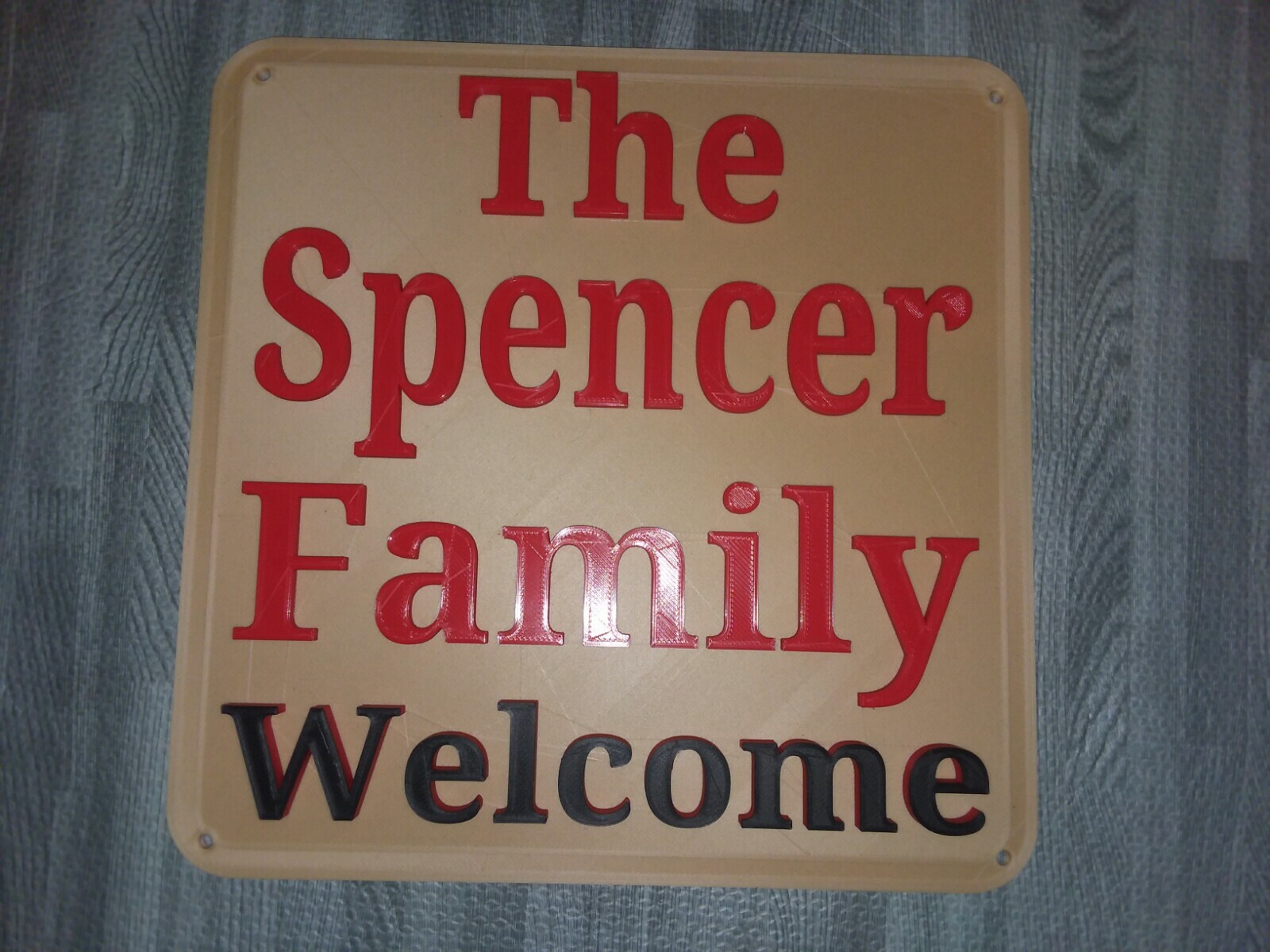 Your Custom Text Here 3D plastic sign. 15″×15″ any color, font, text.