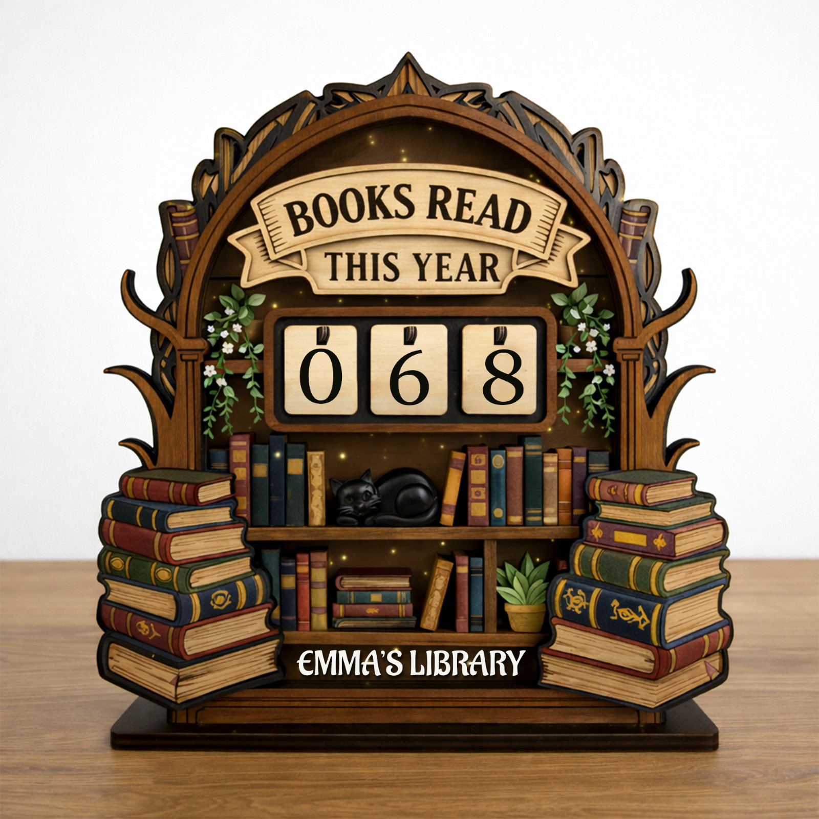 Personalized Reading Tracker Wooden Book Tracker Books Read Counter Custom