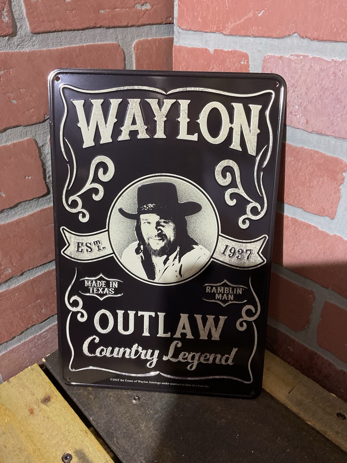 12″X8″ Embossed Vintage Style “Waylon, The Rambling Man” Sign…Ships Free!