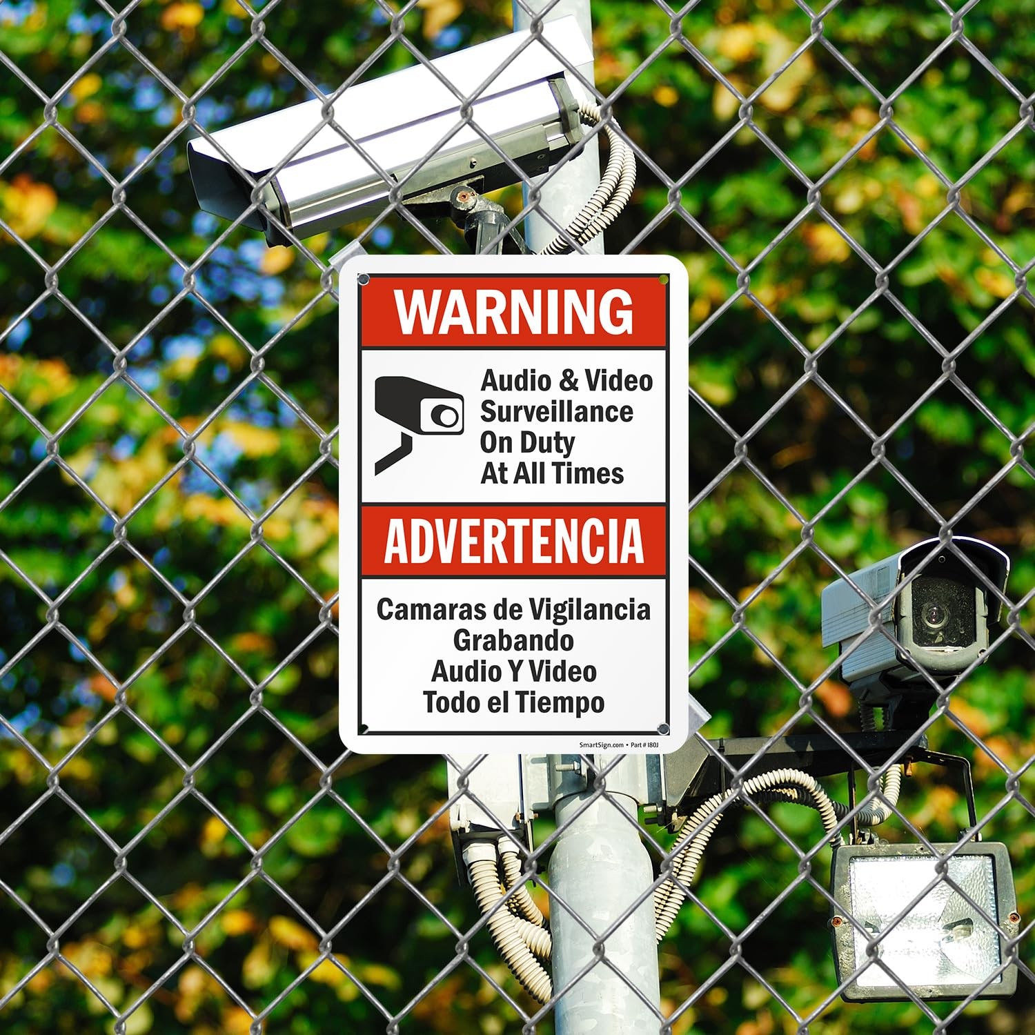 SmartSign 2-Pack ‘Warning Audio And 7″ x 10″ (Pack of 2), Red, Black, White