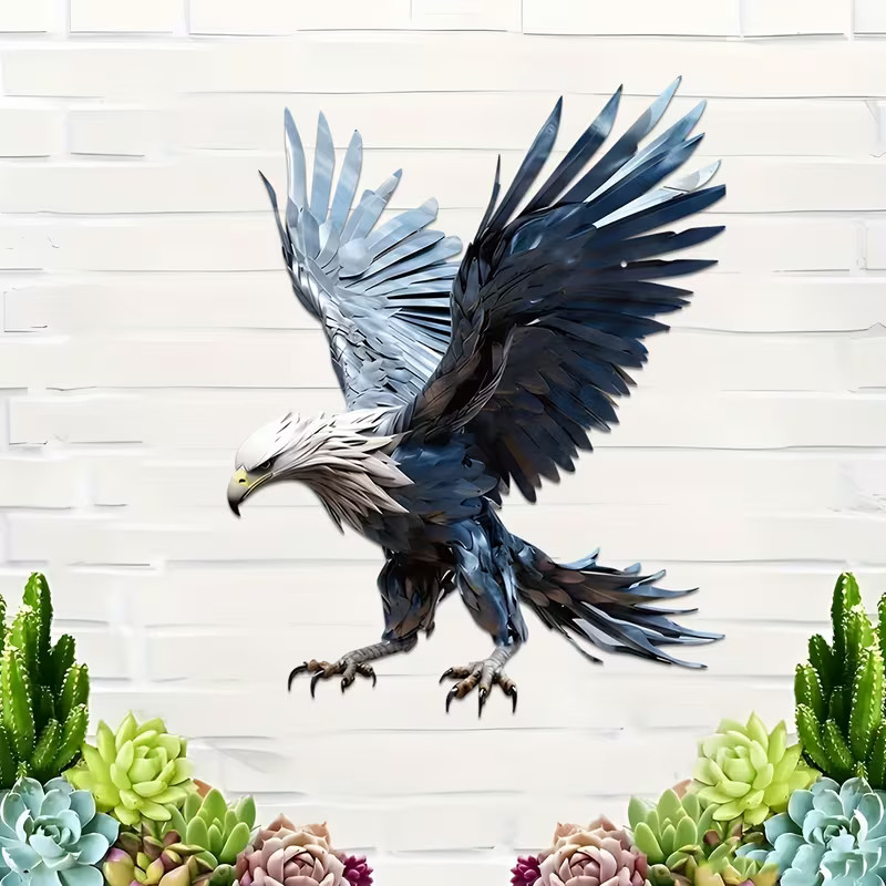 Metal Eagle Wall Decor Flying Eagle Hawk Bird Metal Wall Art Sculpture Sign