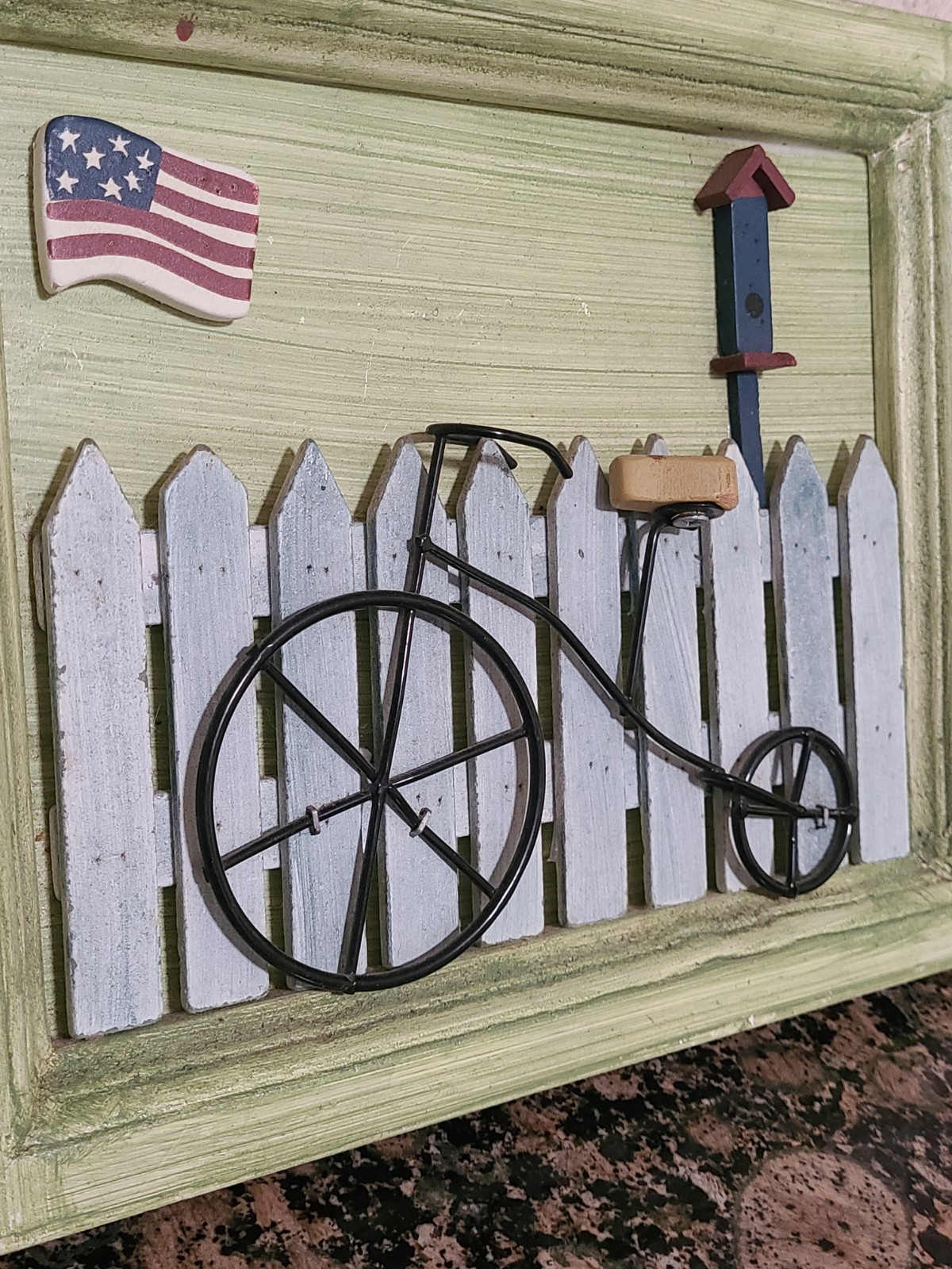 Vintage Americana Bicycle Shadow Box Wall Decor Primitive Country Farmhouse…