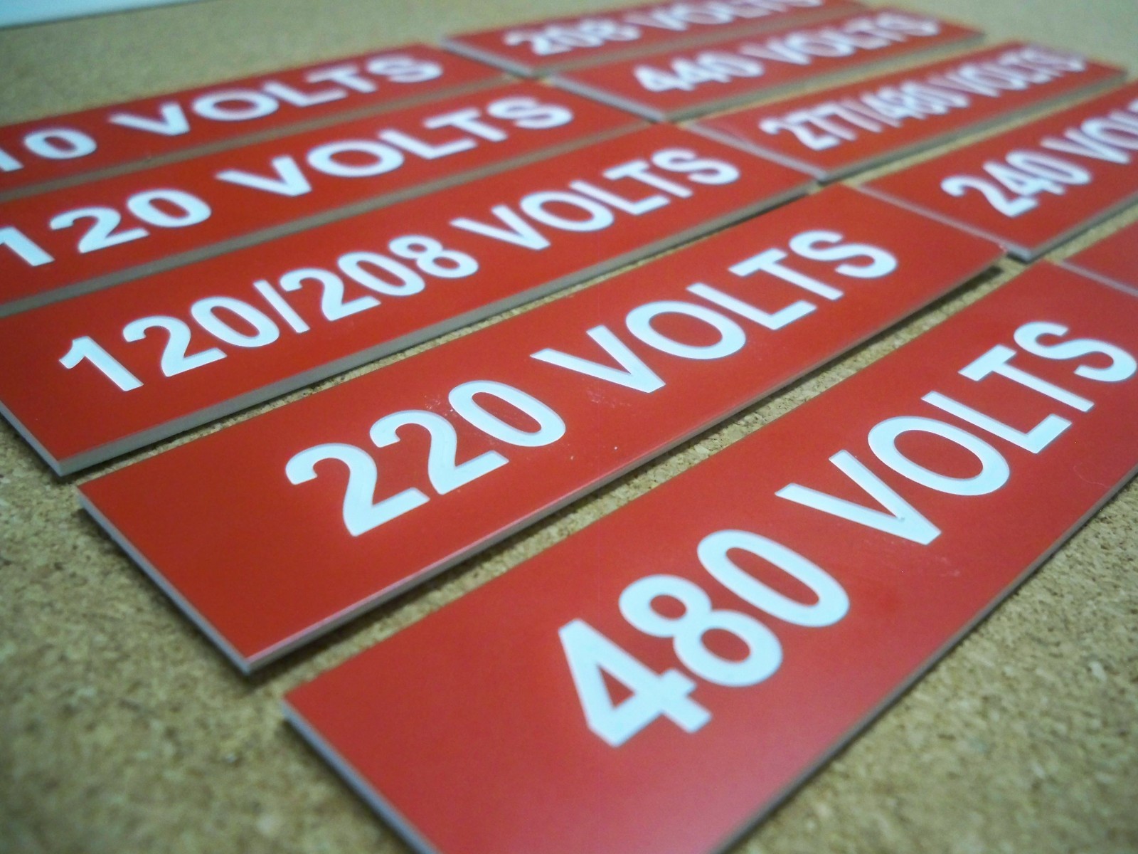 Any Size Custom Engraved Red Plate Plaque Sign Tag Label w/ Adhesive