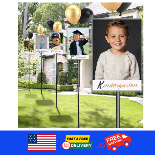 2026 Graduation Decorations– K–12 Photo Display Yard Signs with Stakes, Schoo…