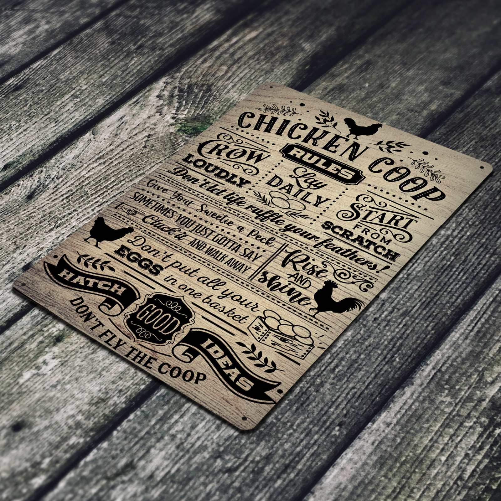 Chicken Coop 12 X 8 Inch Metal Sign Barn Western Farmhouse Décor Country Home