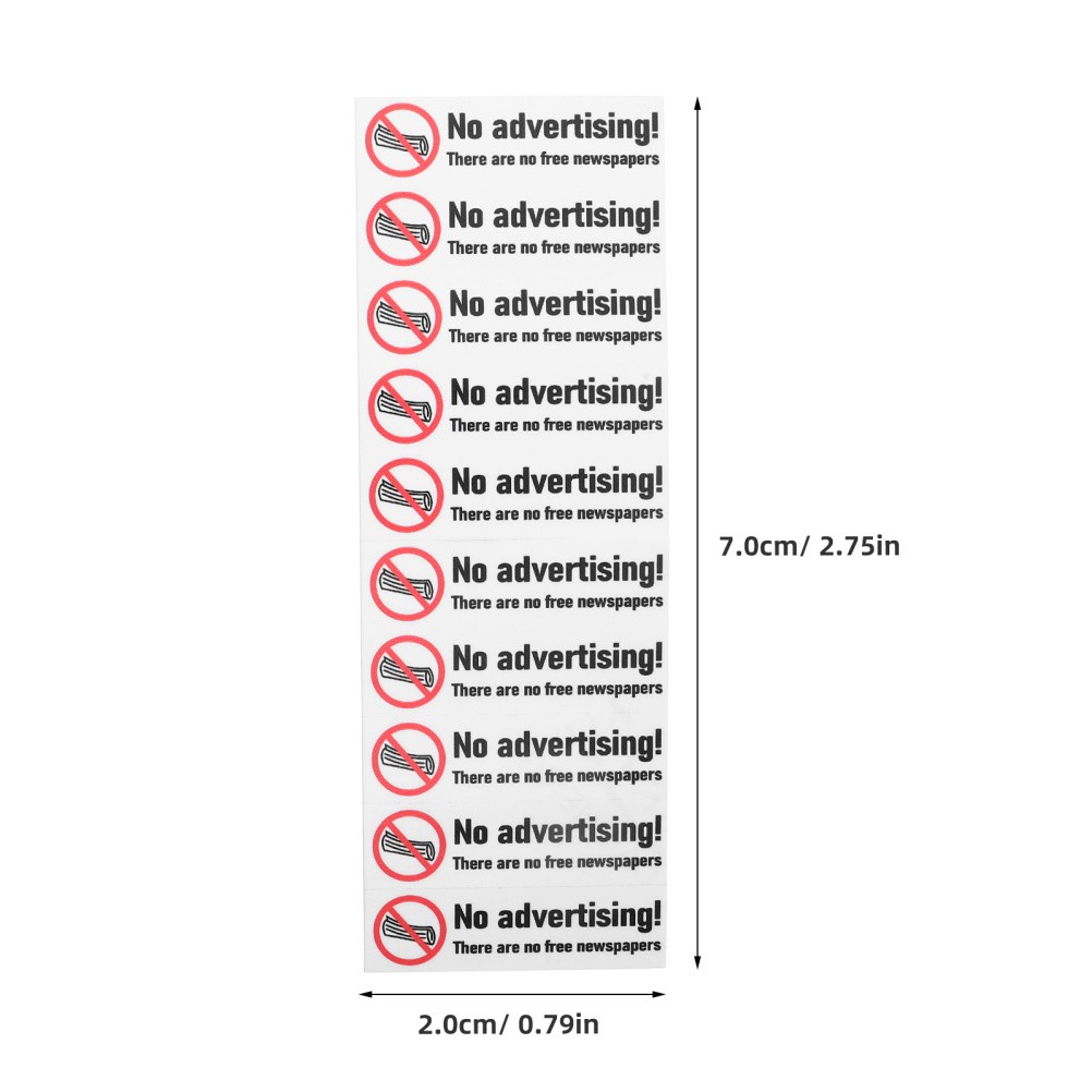 20Pcs No Advertising Mailbox Decal White Weather Resistant Self Adhesive Sticker