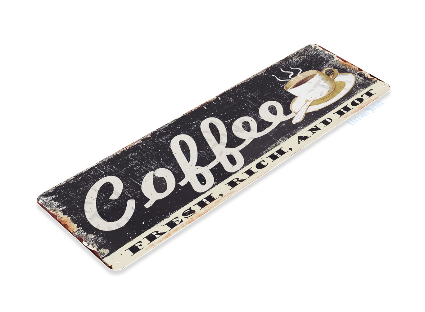 TIN SIGN Coffee Fresh Rich Farm Sign Shop Kitchen Cottage Farm Café A044