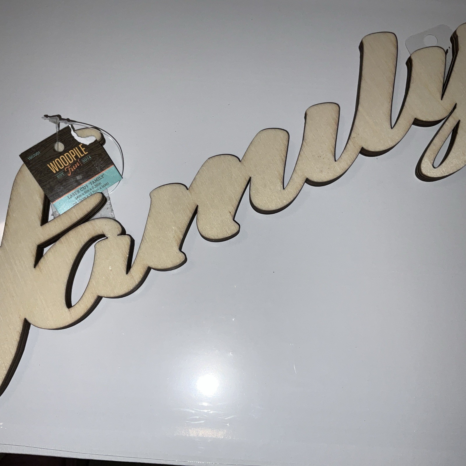 Family 14x5x.38 Laser Cut Wood Thick Paintable Or Stained Make It Your Own New