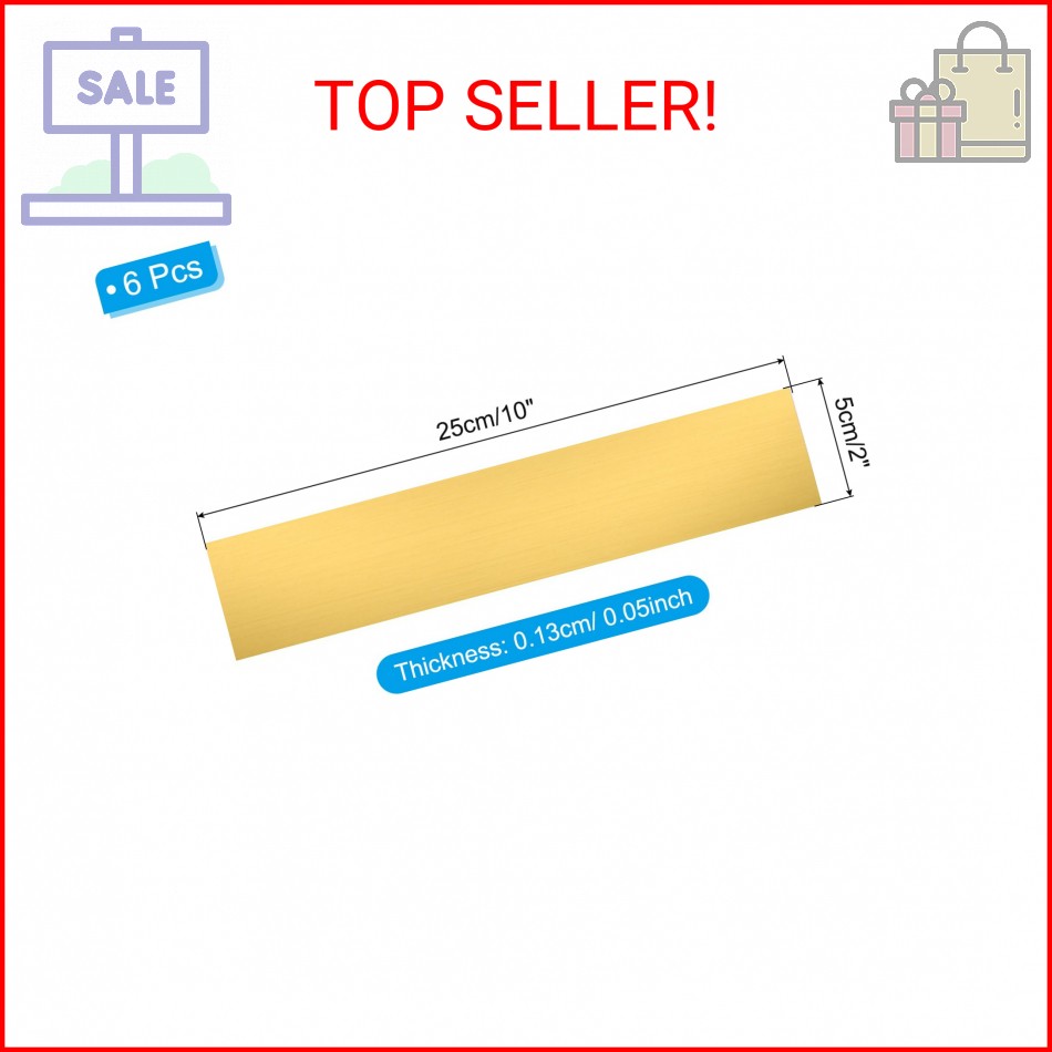 PATIKIL 10″x2″ Blank Name Plates, 6 Pack Custom Engraved Name Plate Rectangle La
