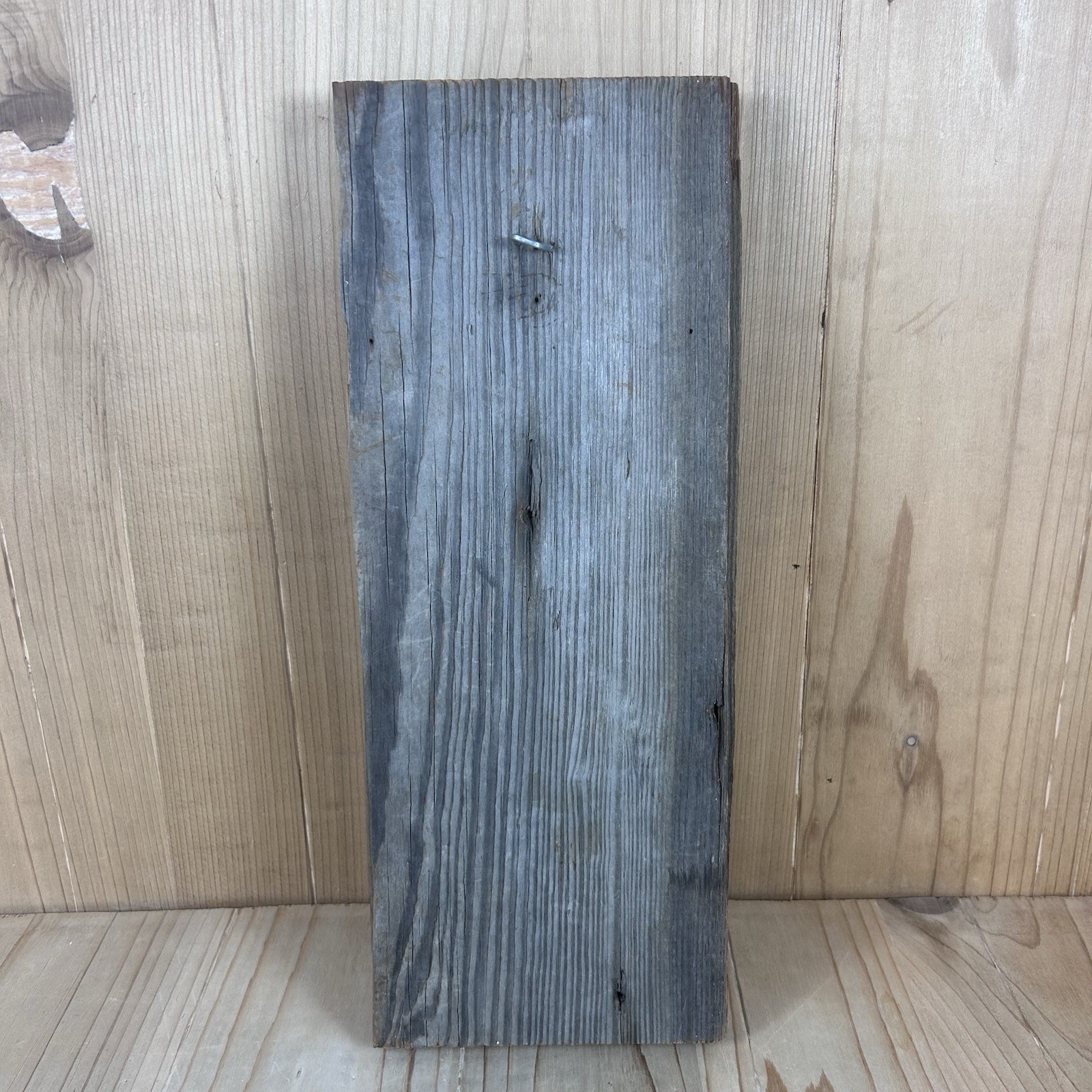 Vintage Barn Wood Art Hand Painted Girl With Teddy Bear 13×5 In