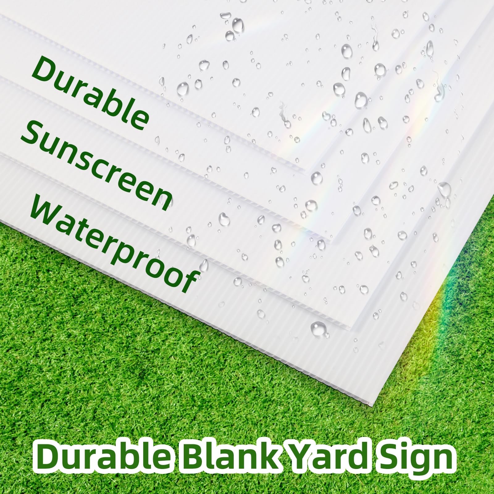 4 Pack Blank Yard Signs 17 x 12 in with Metal Stakes, White Plastic Yard Lawn…