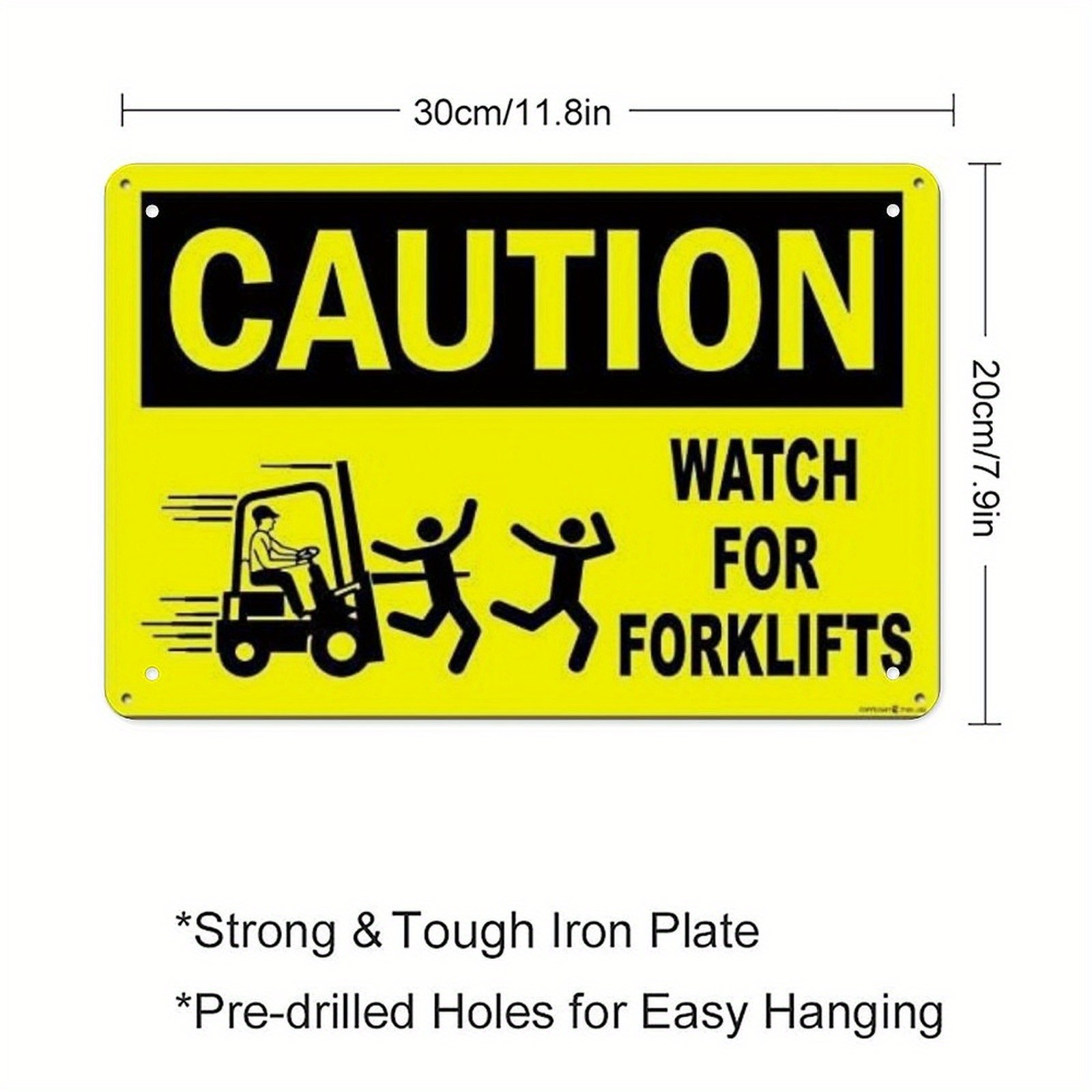 Caution Watch For Forklifts Funny Safety Warning Wall Art Metal Sign Decoration