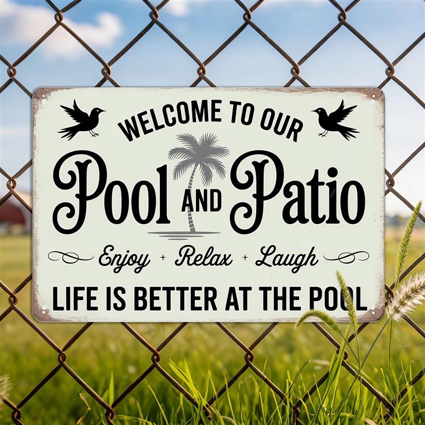 Vintage Pool Patio Metal Sign 20*30cm Unframed