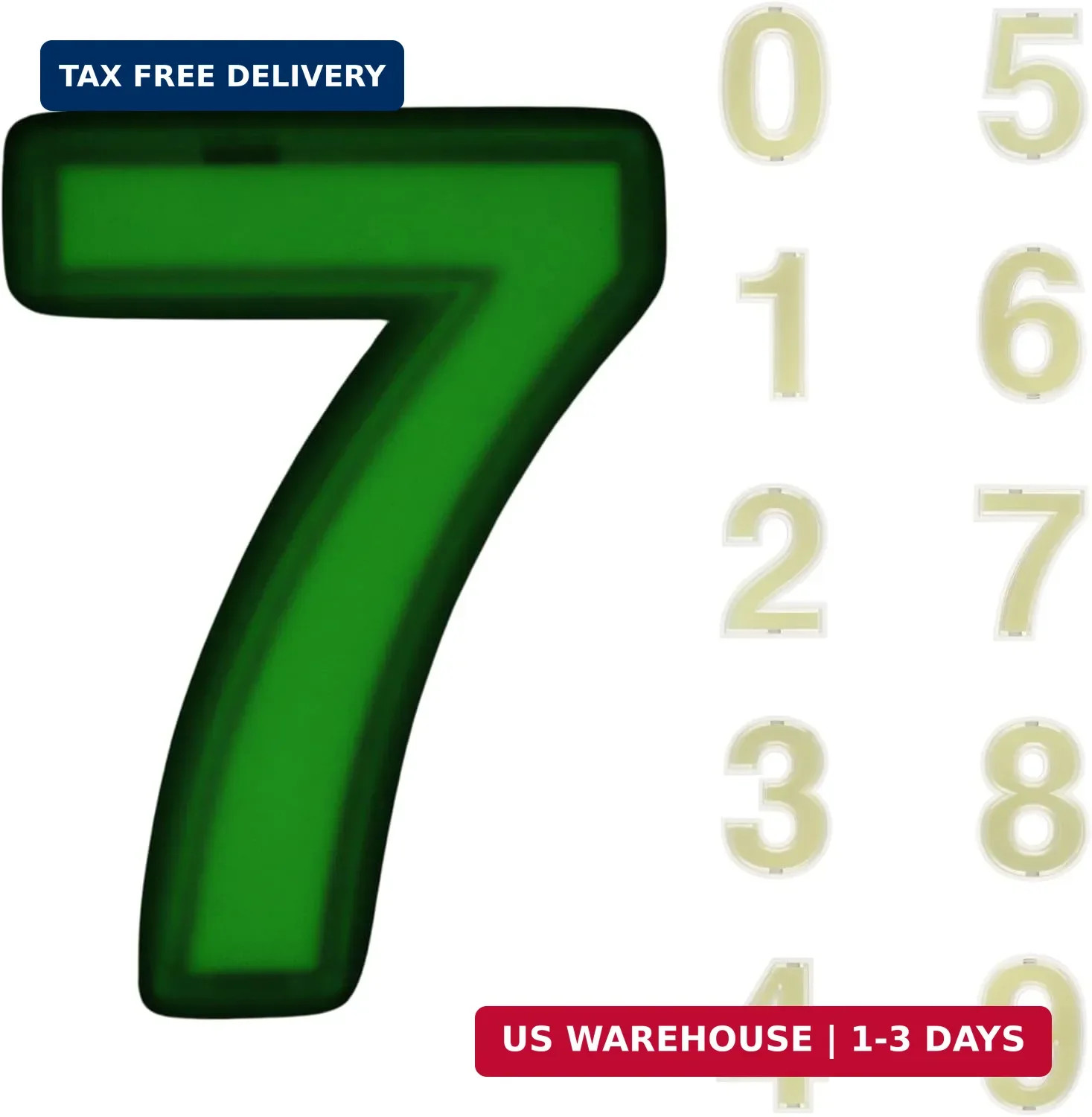 Solar House Numbers Waterproof – Self-Charging, No Batteries, No Solar Panels, 7