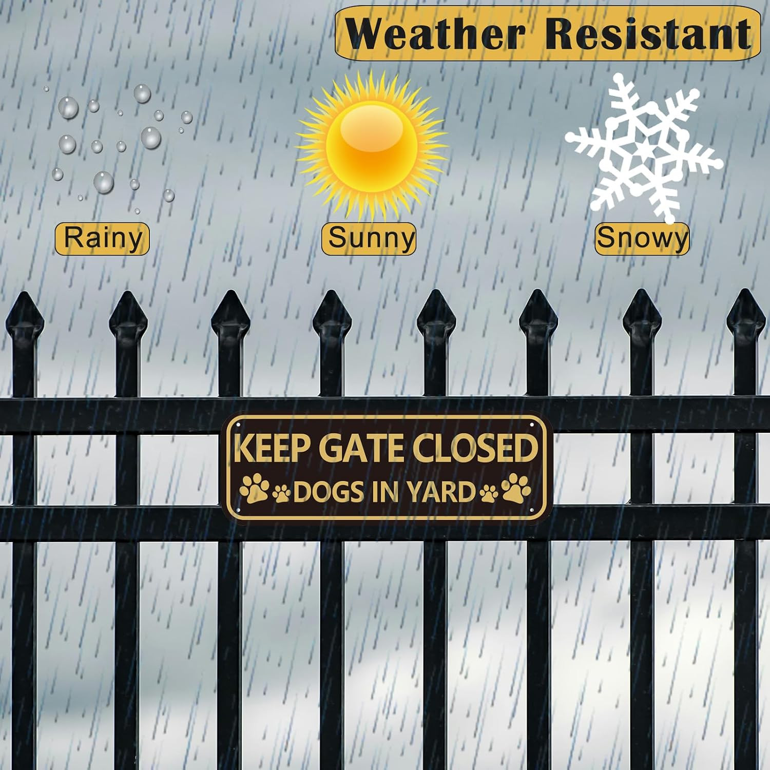Beware of Dog Sign for Fence 2-Pack Keep Gate Closed Sign Dogs in Yard Sign Rust