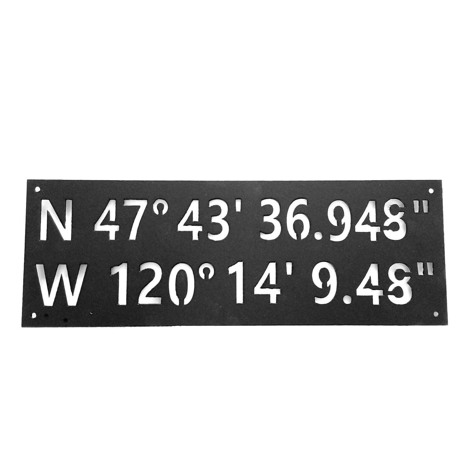 Metal 18″ GPS Coordinates Latitude and Longitude Nautical Degrees Plasma Cut Sig