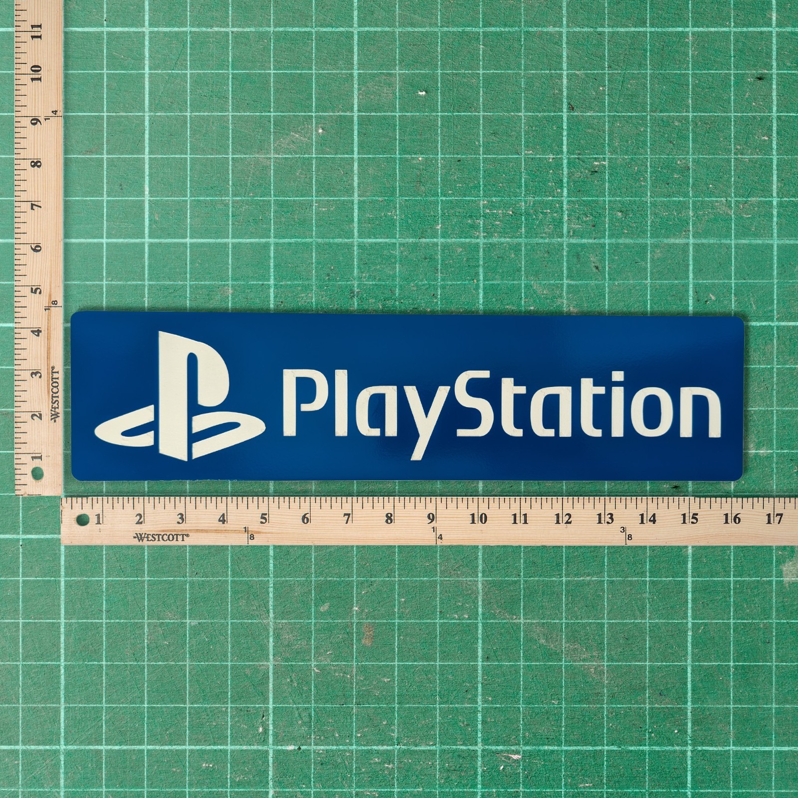Large Engraved PlayStation Logo Video Game Wall Art Collectable Sign