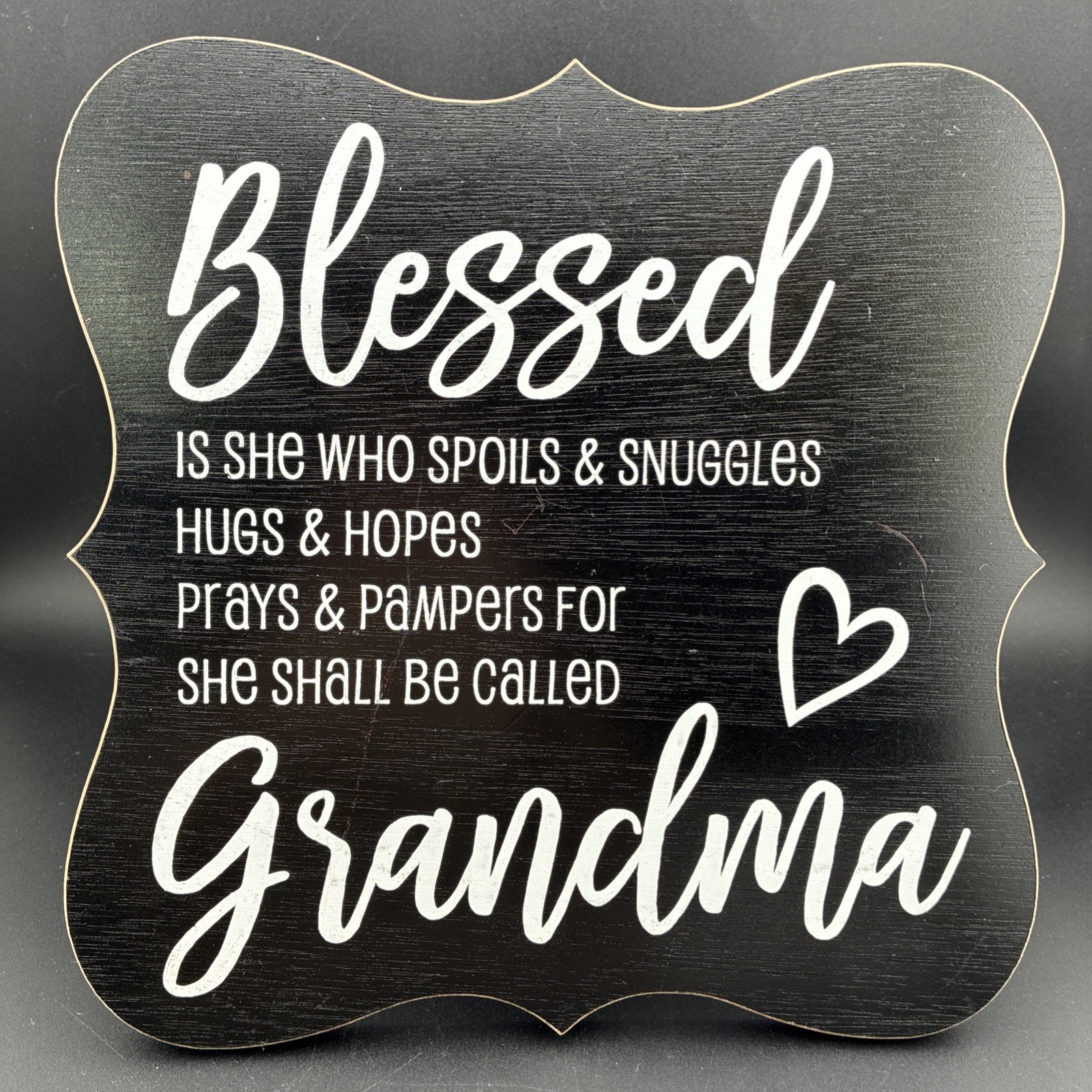 Lovely Decorative Sign That Says “Blessed Grandma ” 9.5”X 9.5” Wood Perfect Gift