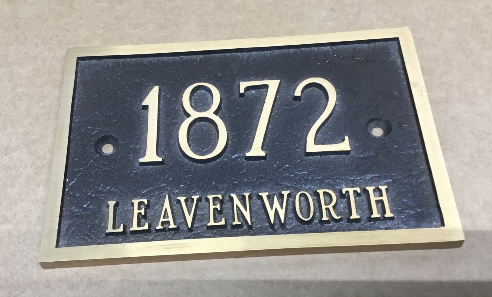 1872 Historic House Plaque 1872 Leavenworth 6’’x4’’ Heavy Cast Bronze………[B50]