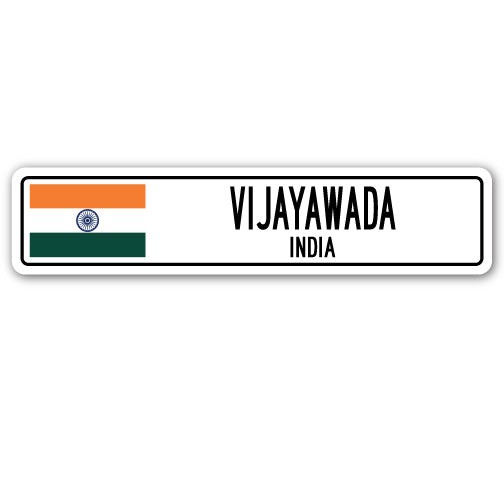 VIJAYAWADA INDIA Street Sign Indian flag city country road wall gift