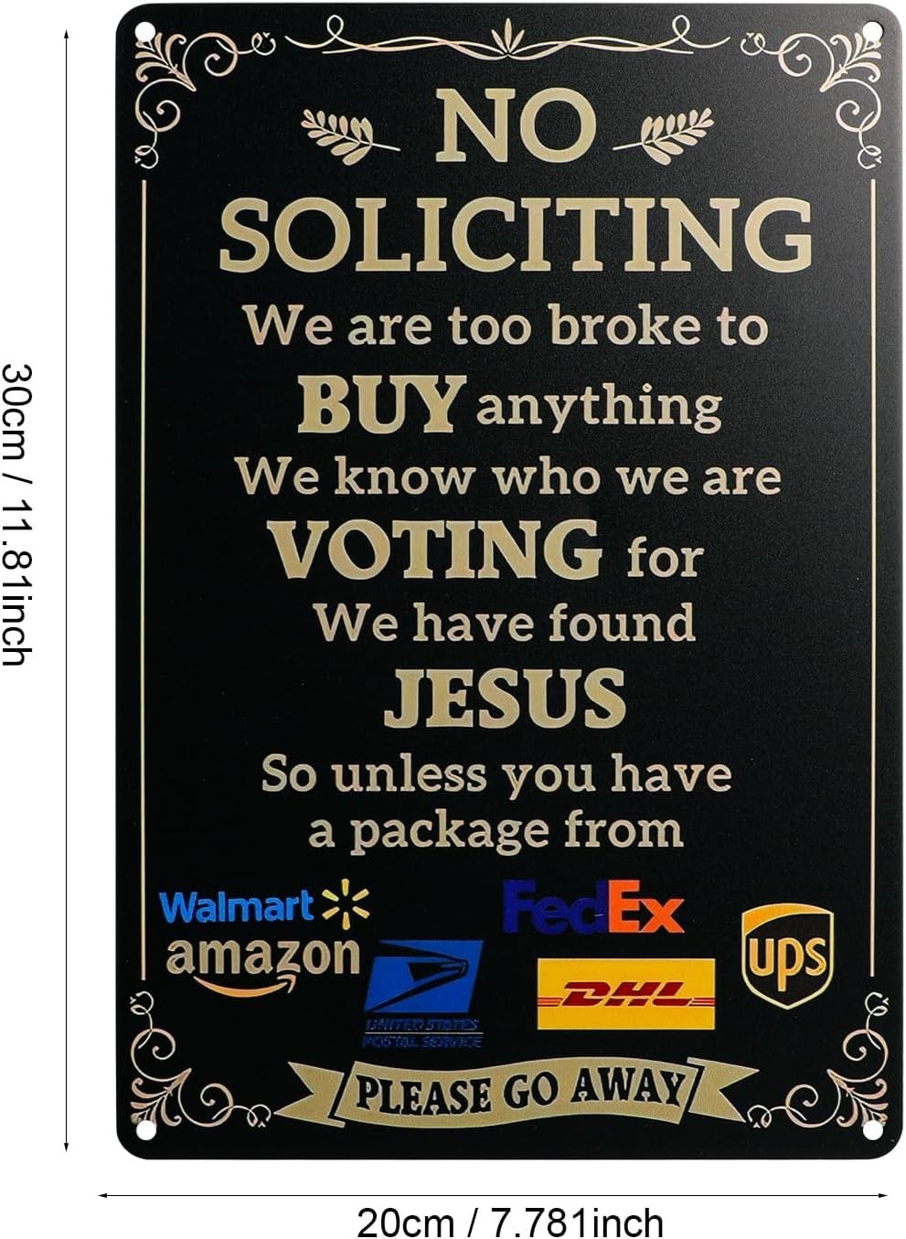 Versatile No Soliciting Sign with Pre-Drilled Holes – Easy to Mount Anywhere