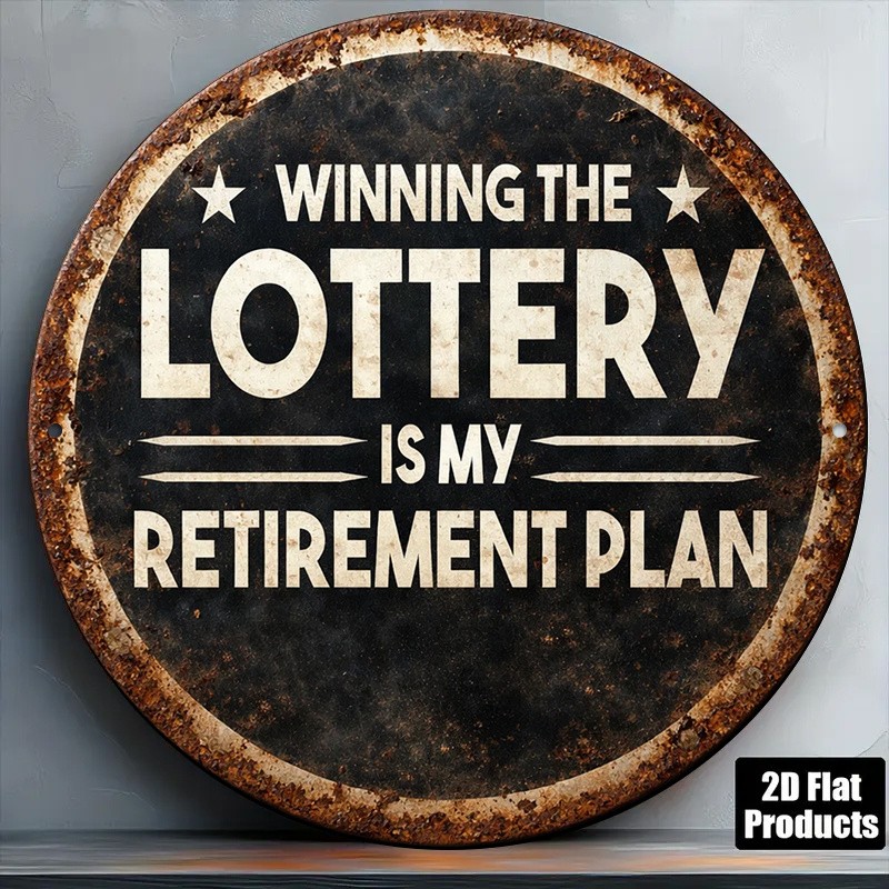 Round Metal Sign Aluminum Sign 8 Inch Round Retro Decorative Lottery