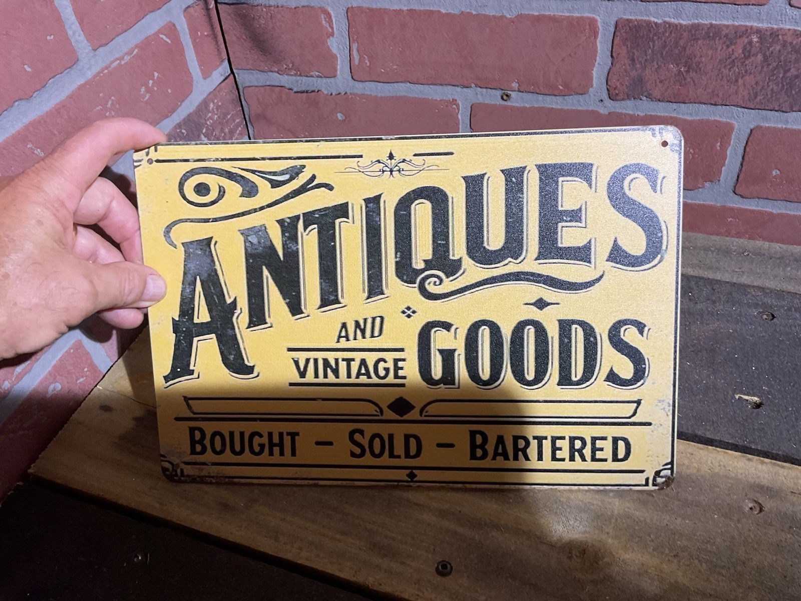 12”X8” Vintage Style “Antique Goods Sold” Advertising Sign…Ships Free!