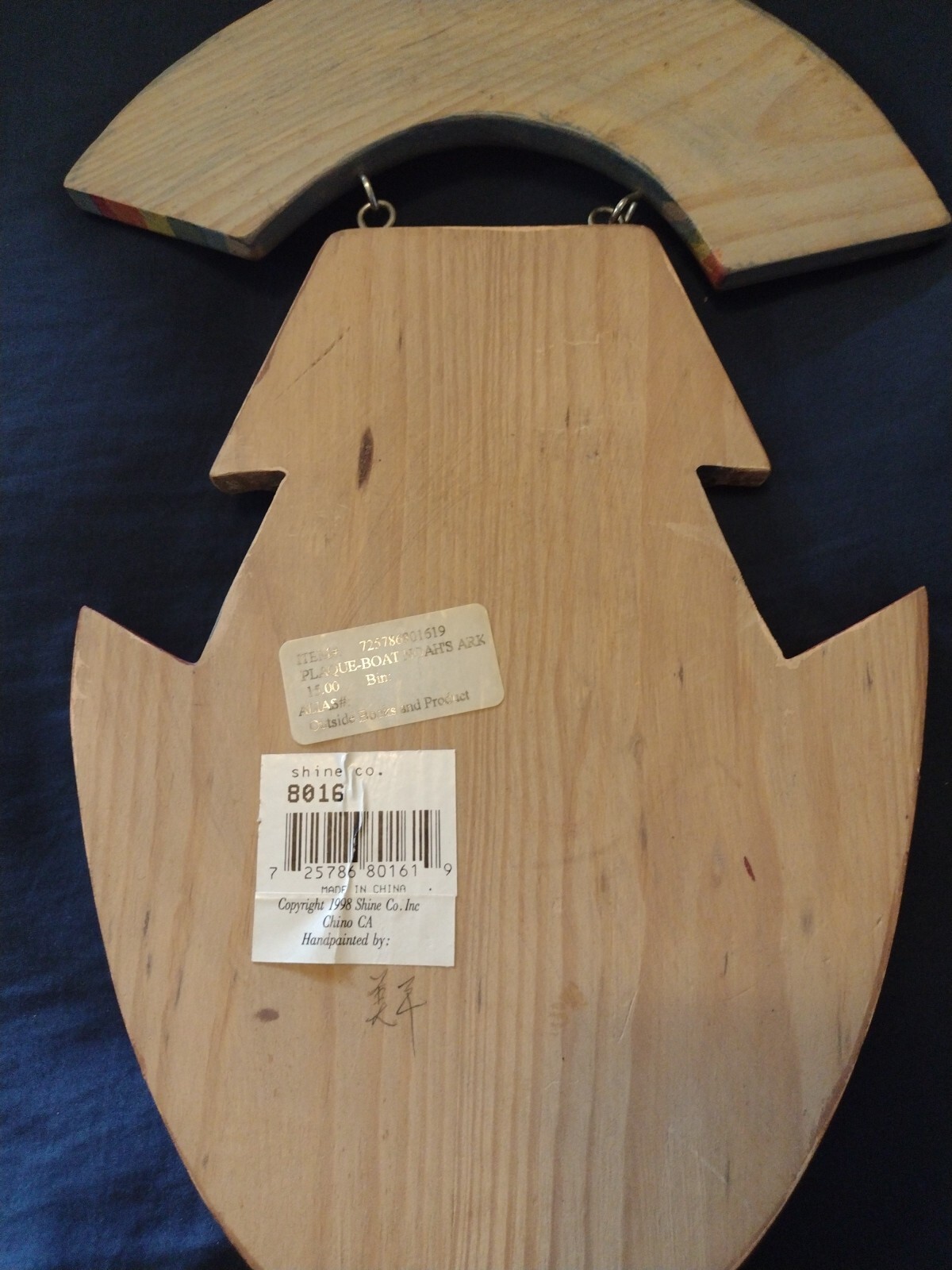 Noah’s Ark Wood Sign Plaque Rainbow is a Promise Animals Vtg 1998 Shine Co